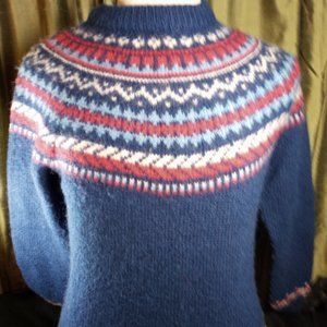 100% Wool Viking Sweater Iceland Style Size M